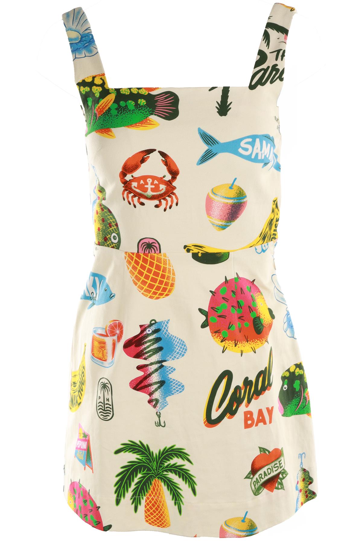 ALEMAIS MULTI COTTON MINI DRESS US 2 UK 6