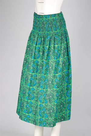 RHODE GREEN COTTON MAXI SKIRT LARGE