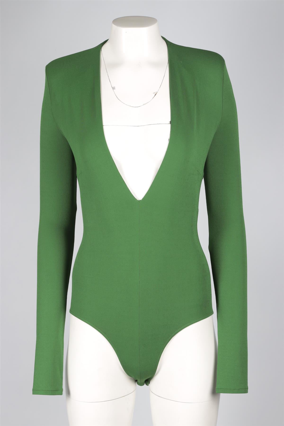 ALEXANDRE VAUTHIER GREEN JERSEY BODYSUIT FR 38 UK 10