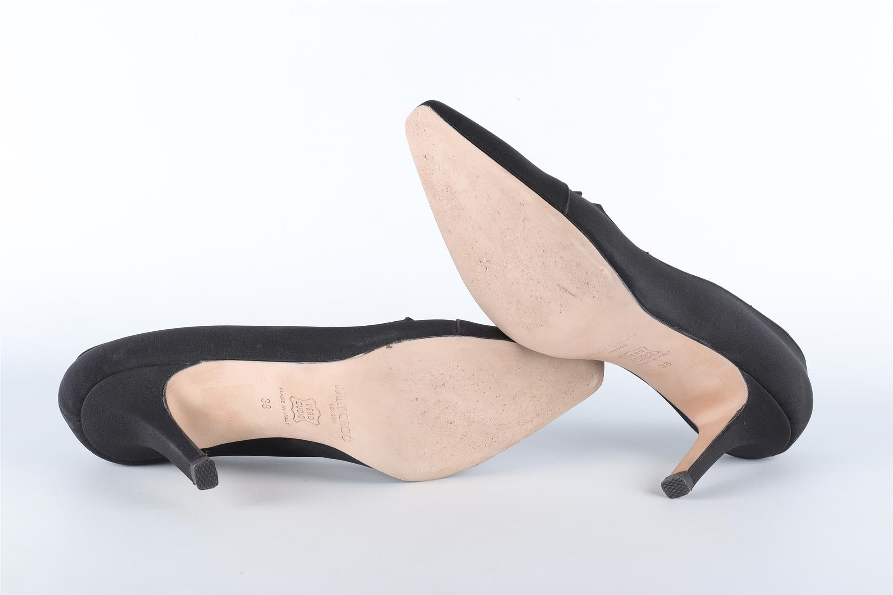 JIMMY CHOO BLACK GROSGRAIN PUMPS EU 38 UK 5 US 8