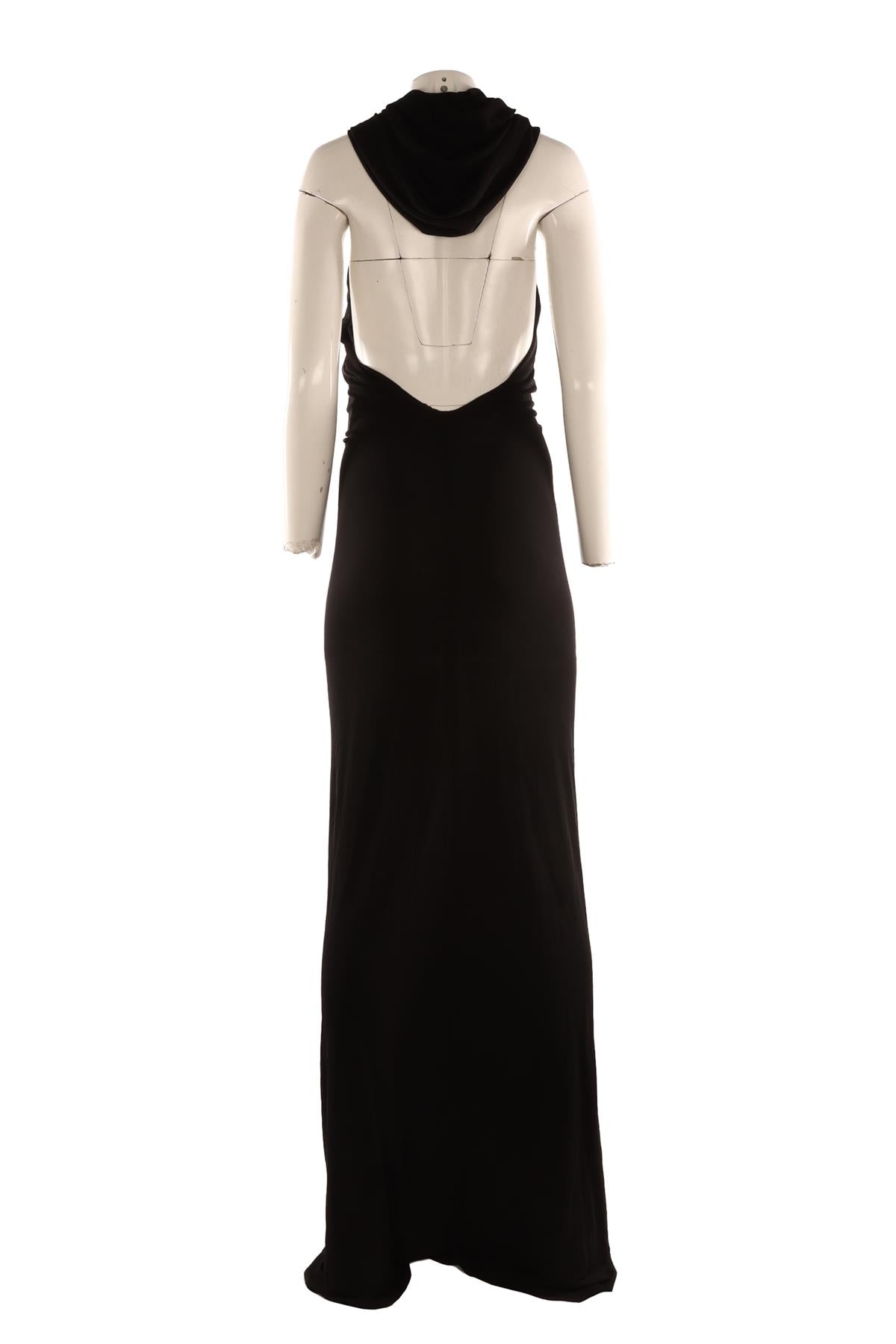 SAINT LAURENT BLACK JERSEY MAXI DRESS FR 38 UK 10