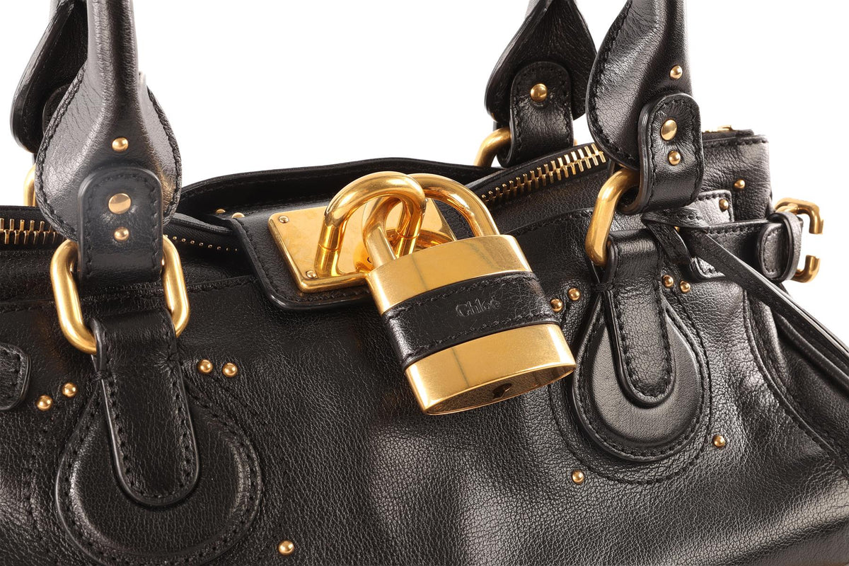 CHLOÉ BLACK 2026 PADDINGTON LEATHER TOTE BAG