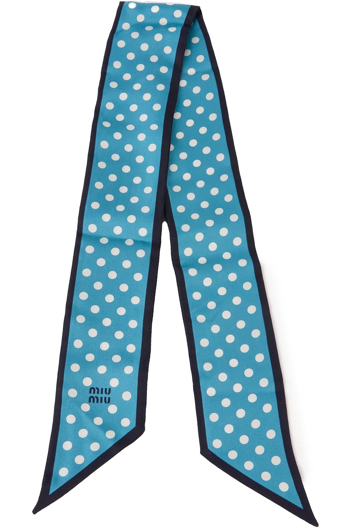 MIU MIU BLUE SILK SCARF