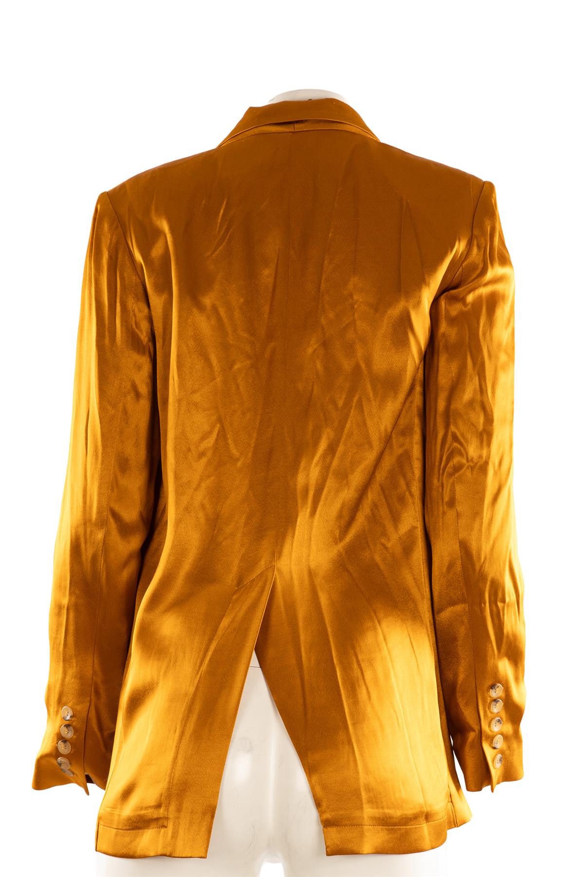 ASCENO GOLD SILK BLAZER XSMALL