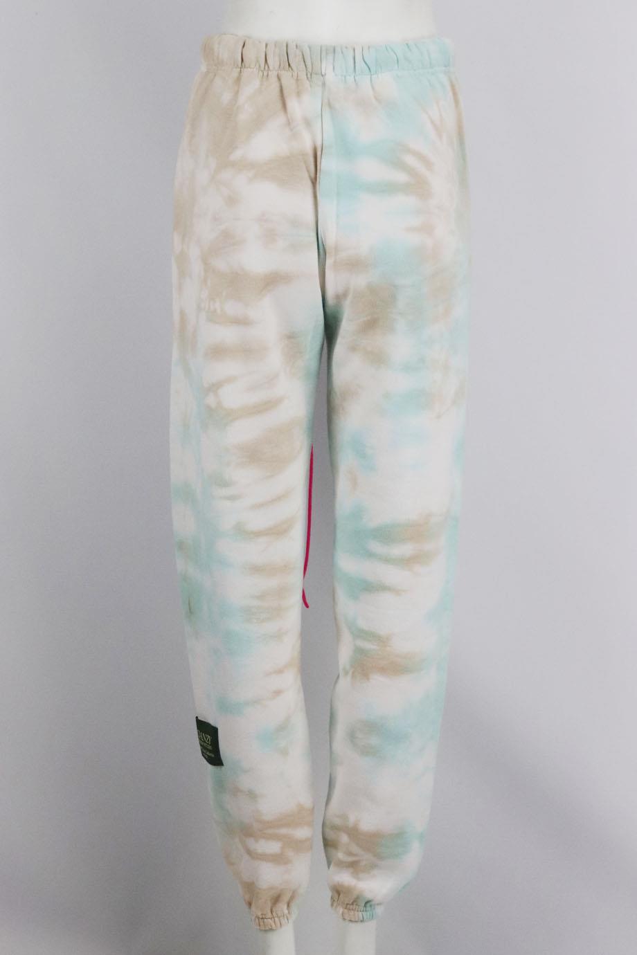 DANZY TIE DYED COTTON BLEND JERSEY TRACK PANTS SMALL