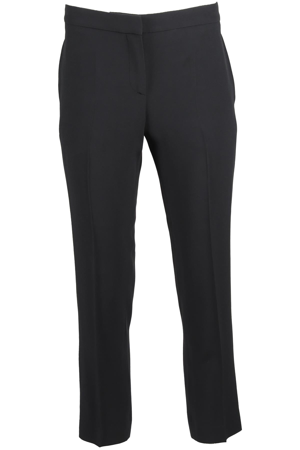 ALEXANDER MCQUEEN BLACK CREPE STRAIGHT LEG PANTS IT 40 UK 8