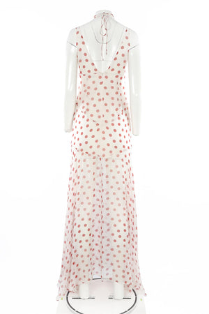 DE LA VALI SILK WHITE MAXI DRESS UK 8
