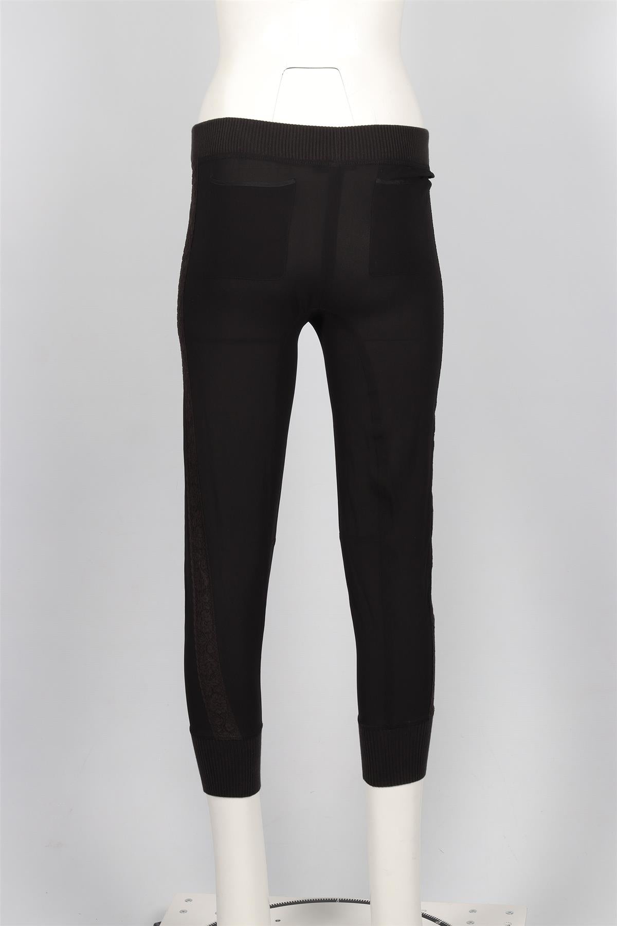 NINA RICCI BLACK SILK TAPERED PANTS FR 34 UK 6