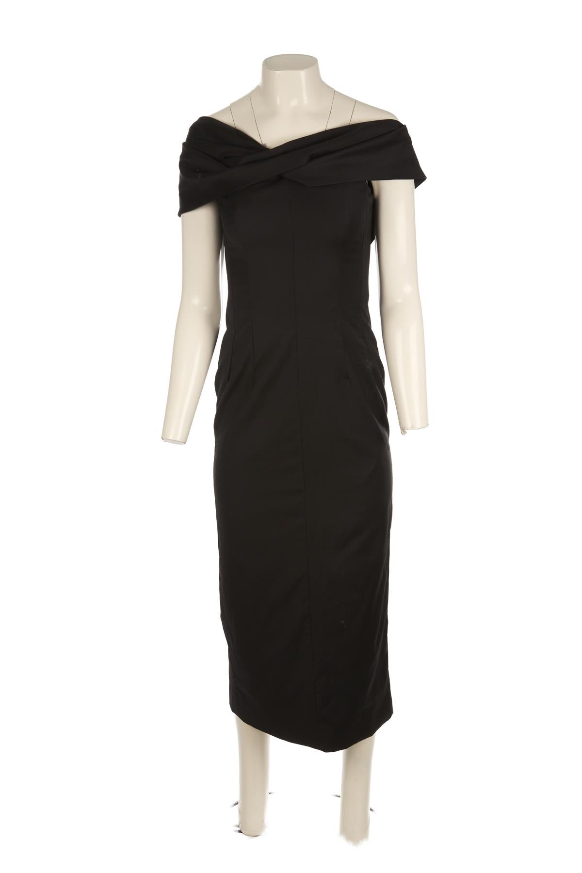 TOVE BLACK WOOL MAXI DRESS FR 36 UK 8