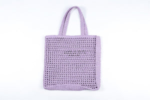 PRADA PURPLE RAFFIA TOTE BAG