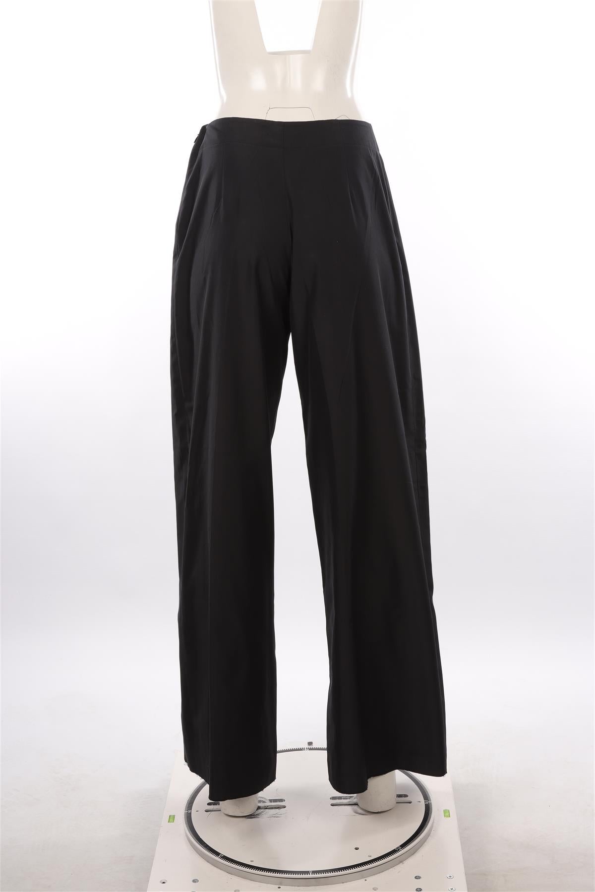 ETRO BLACK TAFFETA WIDE LEG PANTS IT 42 UK 10