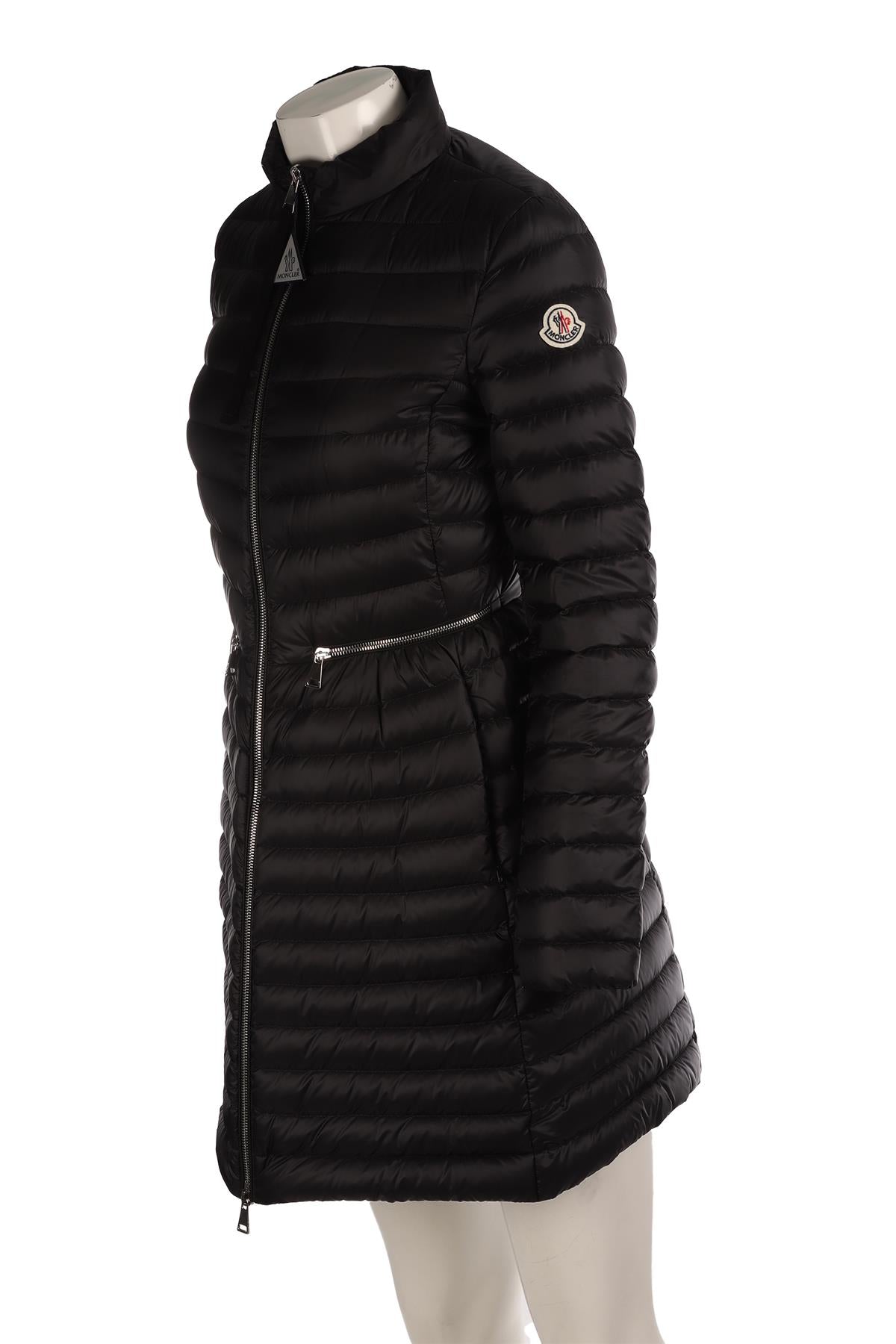 MONCLER BLACK PADDED DOWN COAT UK 12