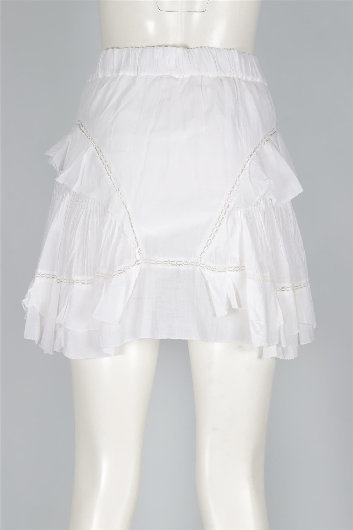 ISABEL MARANT ETOILE WHITE COTTON MINI SKIRT FR 38 UK 10