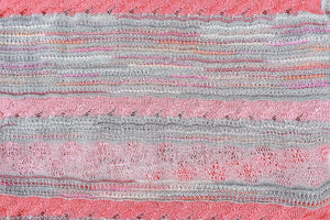 M MISSONI GREY AND PINK CROCHET SCARF