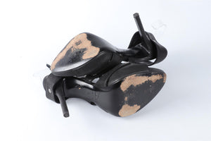 CHRISTIAN DIOR BLACK LEATHER SANDALS EU 39 UK 6 US 9