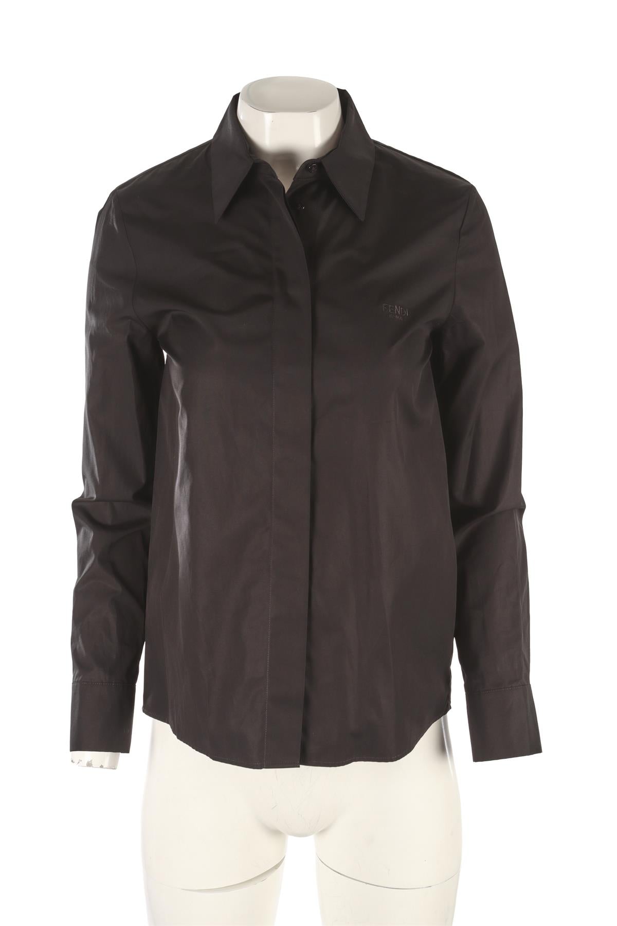 FENDI BLACK COTTON SHIRT IT 36 UK 4