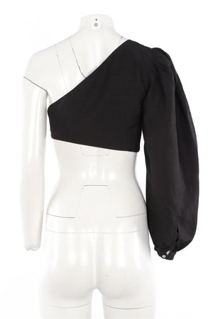 MÀGALA BLACK LINEN TOP SMALL