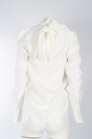 CELINE IVORY CREPE TOP FR 34 UK 6
