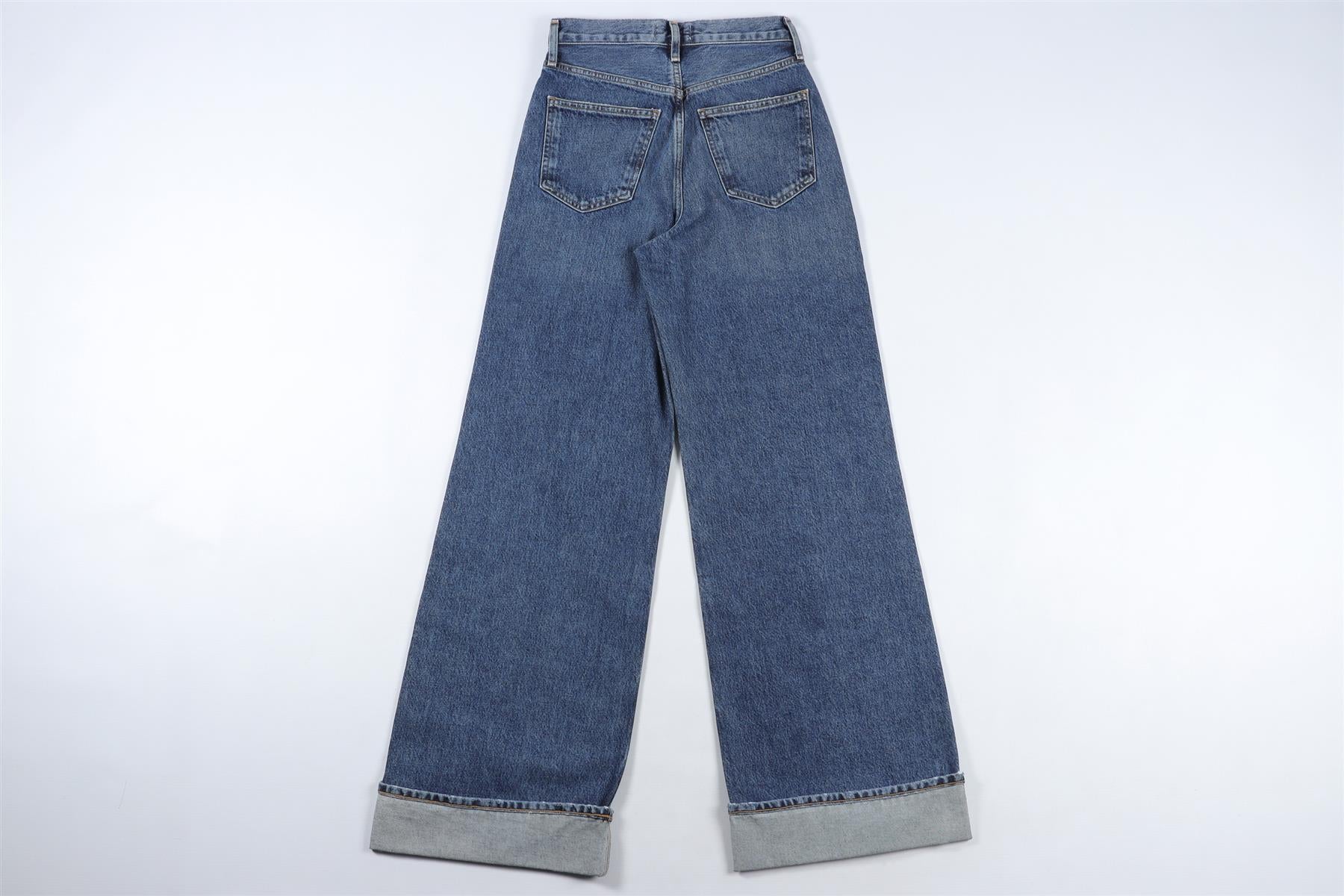 AGOLDE NAVY HIGH RISE WIDE LEG JEANS W23 UK 4