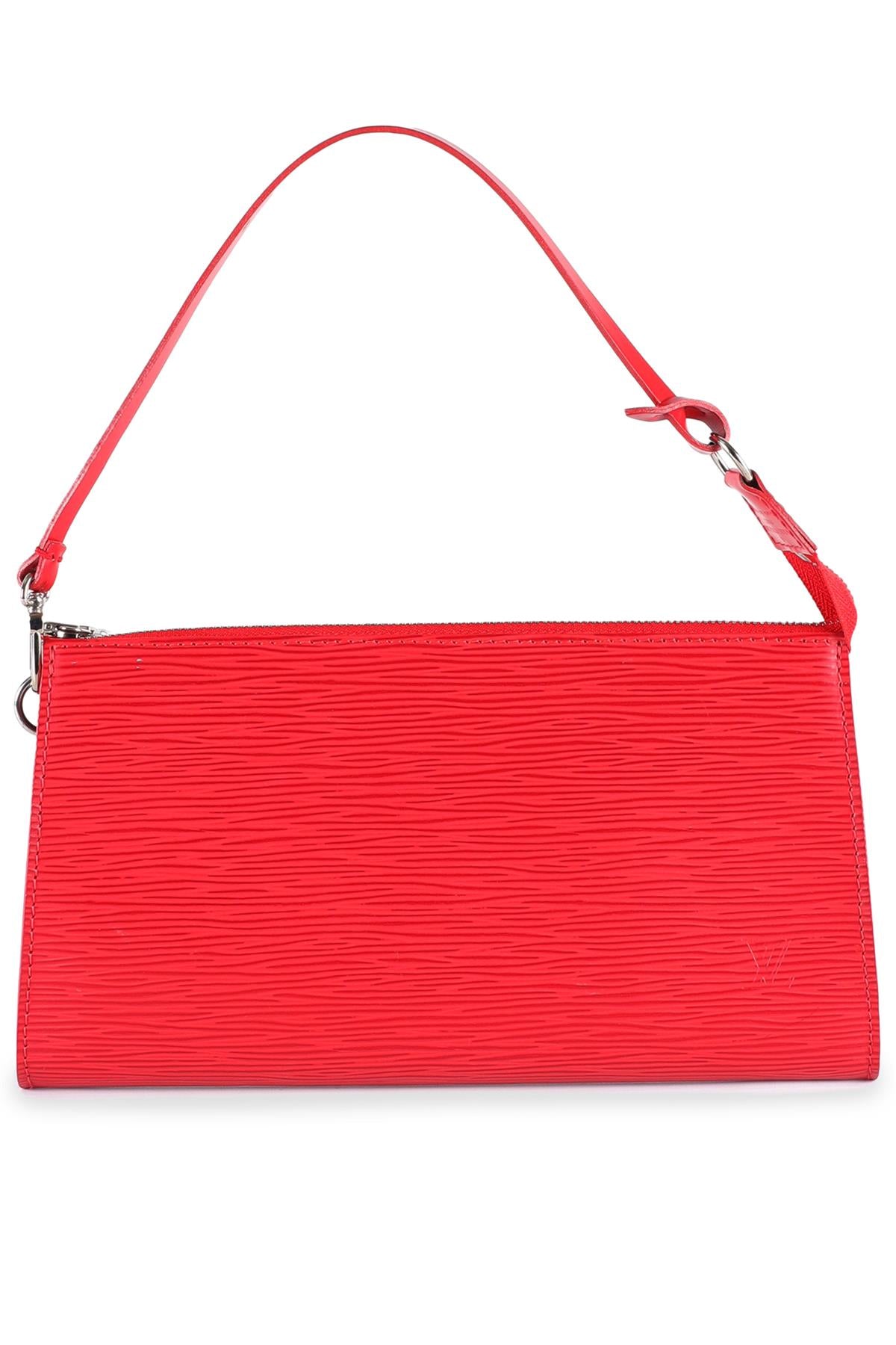 LOUIS VUITTON RED 2007 POCHETTE ACCESSOIRES EPI LEATHER SHOULDER BAG