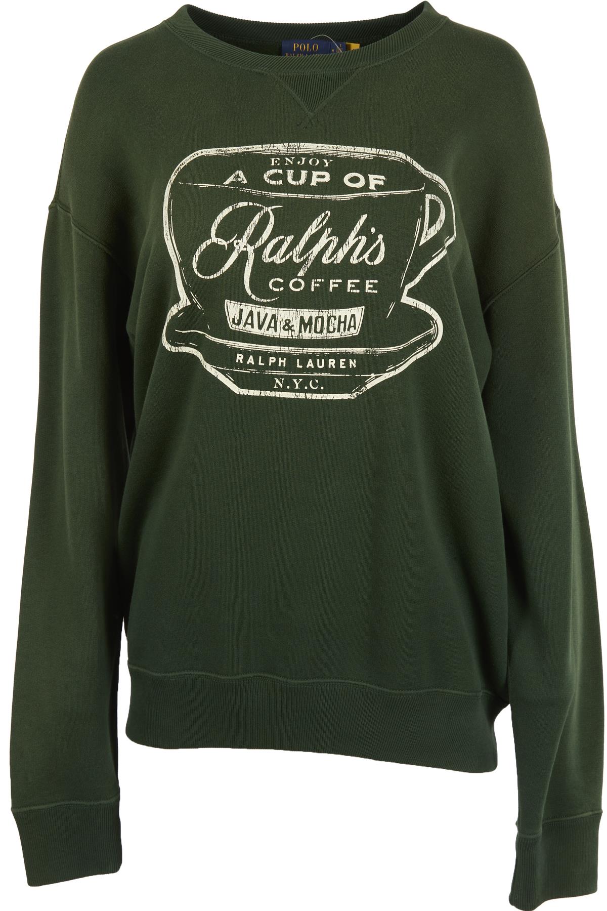 POLO RALPH LAUREN GREEN COTTON SWEATSHIRT MEDIUM