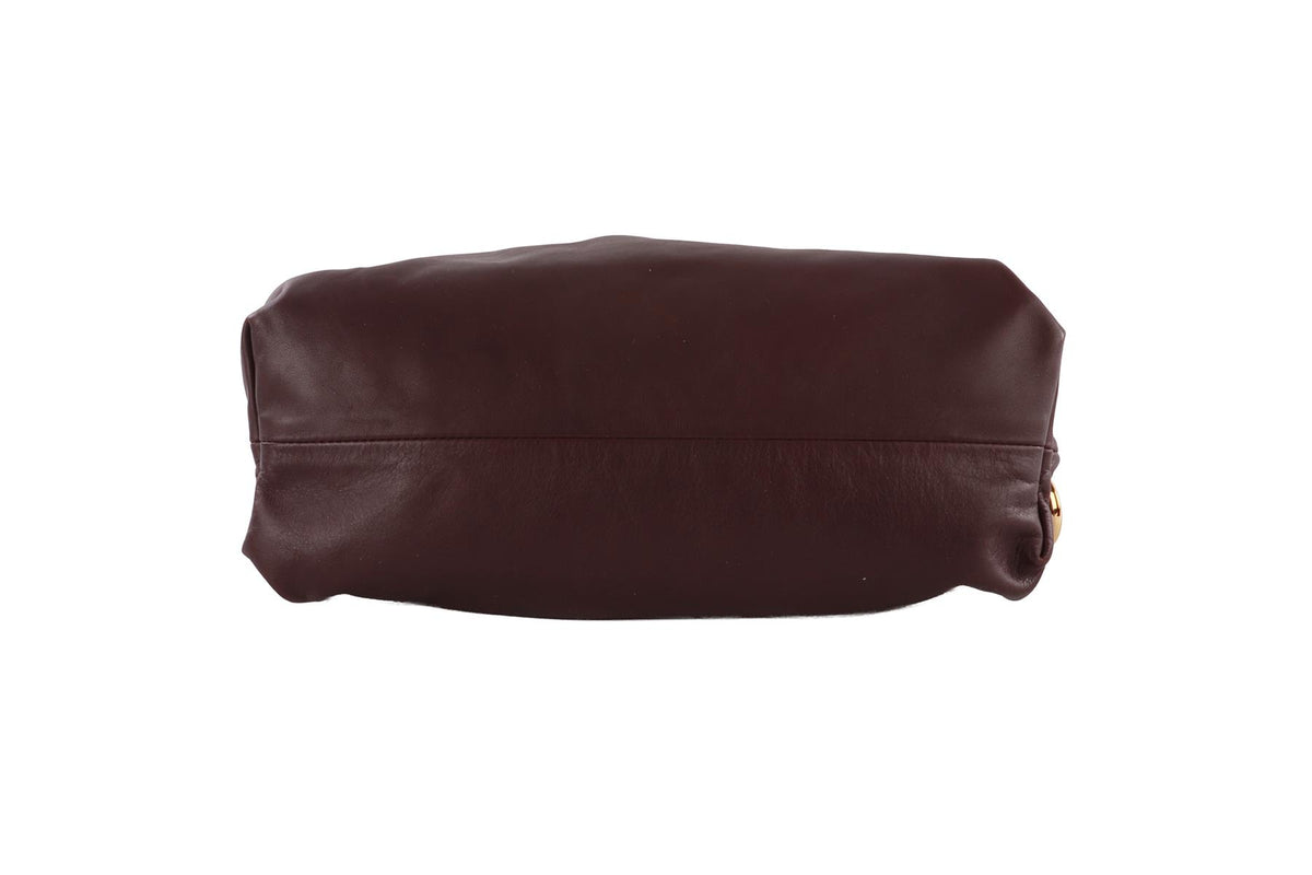 PURPLE THE CHAIN POUCH LEATHER SHOULDER BAG
