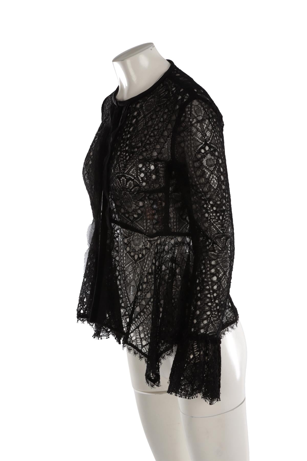 EMILIO PUCCI BLACK LACE JACKET IT 40 UK 8