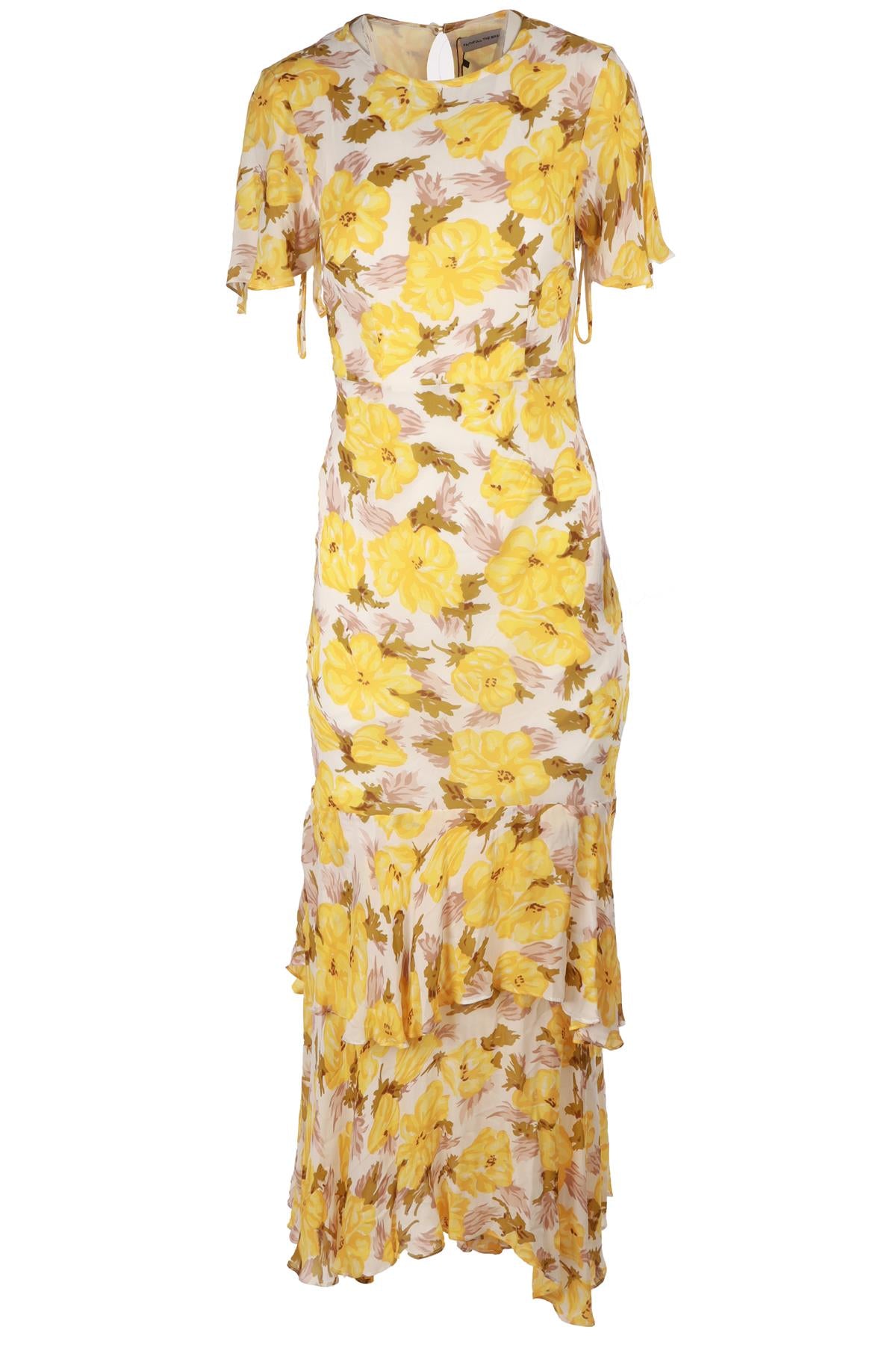 FAITHFULL THE BRAND YELLOW CREPE MAXI DRESS XSMALL