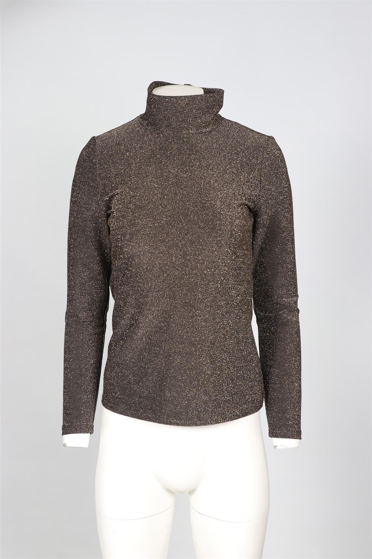 SEZANE GOLD KNIT TOP SMALL