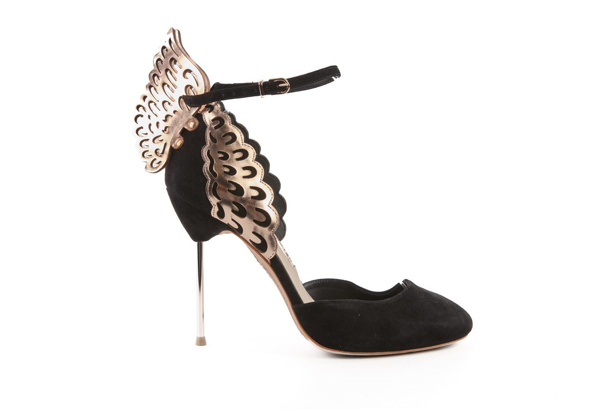 SOPHIA WEBSTER BLACK SUEDE PUMPS EU 39.5 UK 6.5 US 9.5