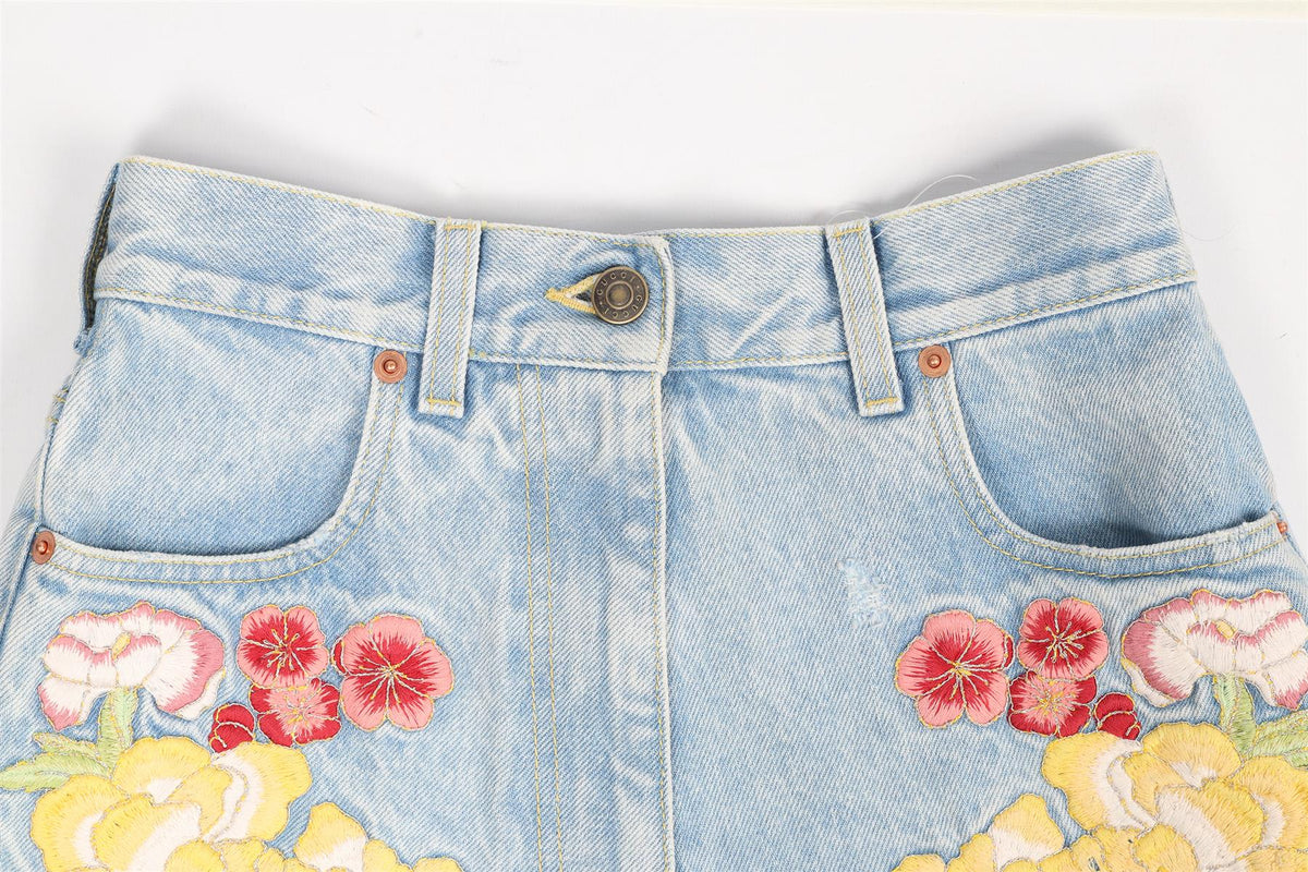 GUCCI HIGH RISE DENIM SHORTS W25 UK 6-8