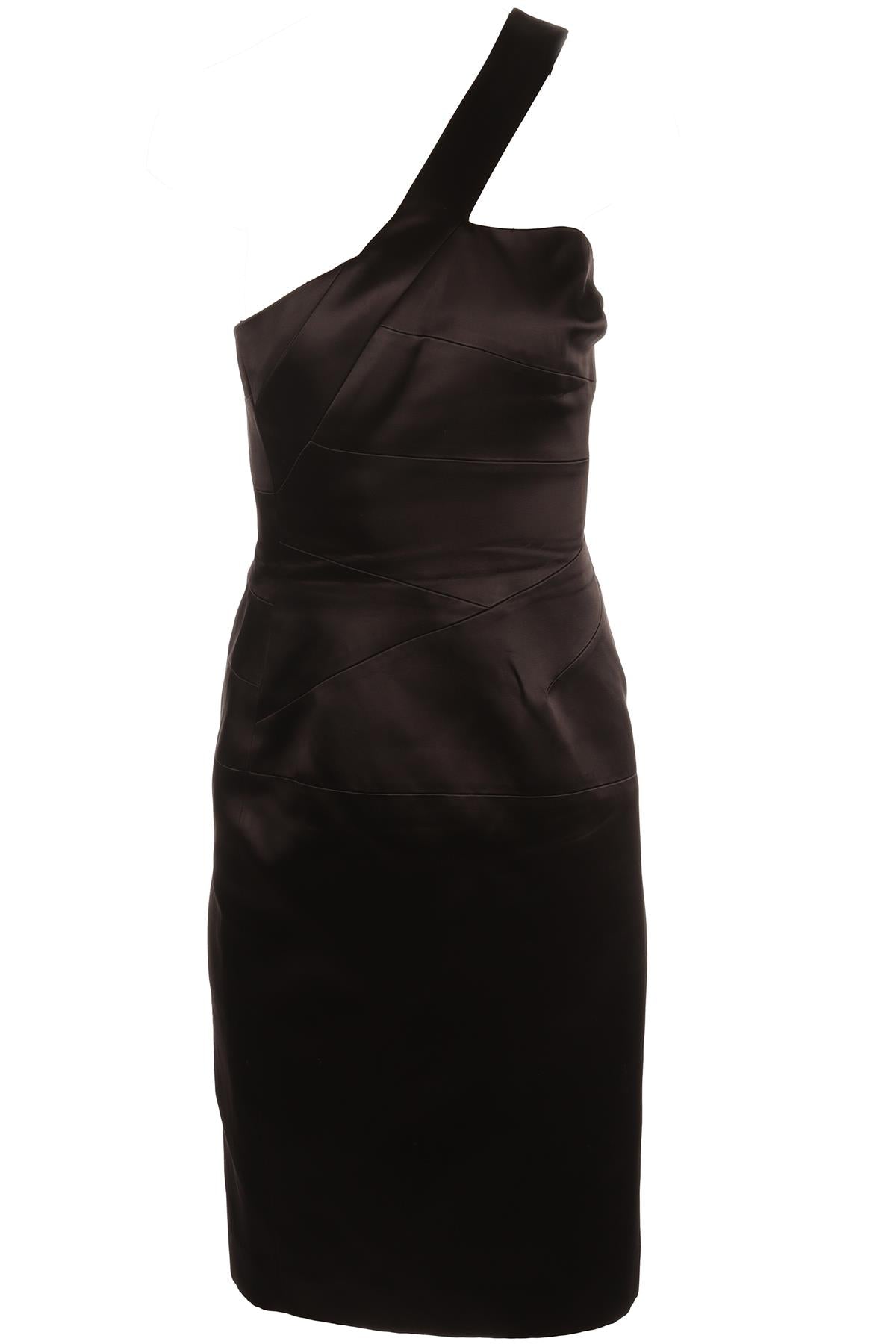MICHAEL KORS BLACK SATIN MINI DRESS US 4 UK 8