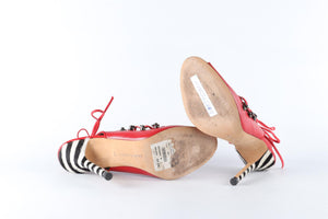 MANOLO BLAHNIK RED LEATHER SANDALS EU 40 UK 7 US 10