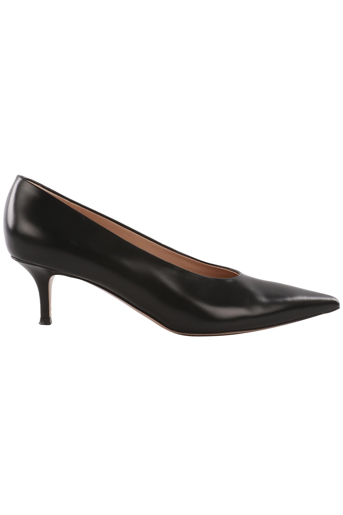 GIANVITO ROSSI BLACK LEATHER PUMPS EU 39 UK 6 US 9