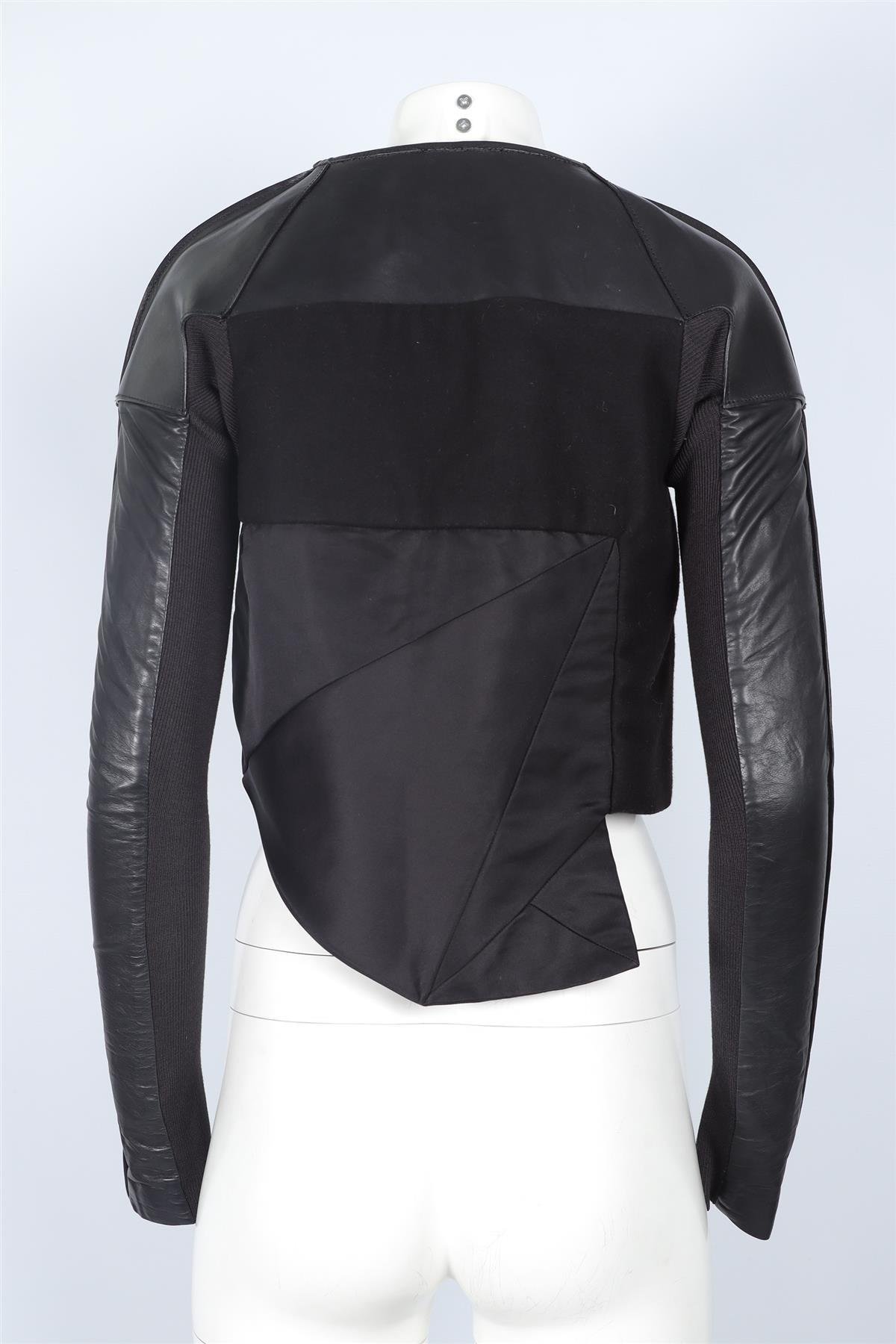 RICH OWENS BLACK LEATHER JACKET IT 38 UK 6