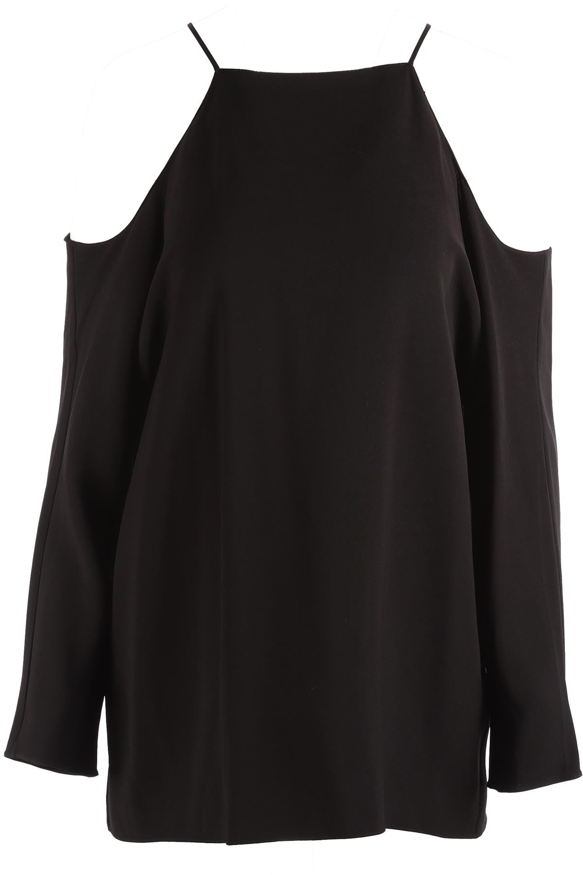 THE ROW BLACK CREPE TOP LARGE