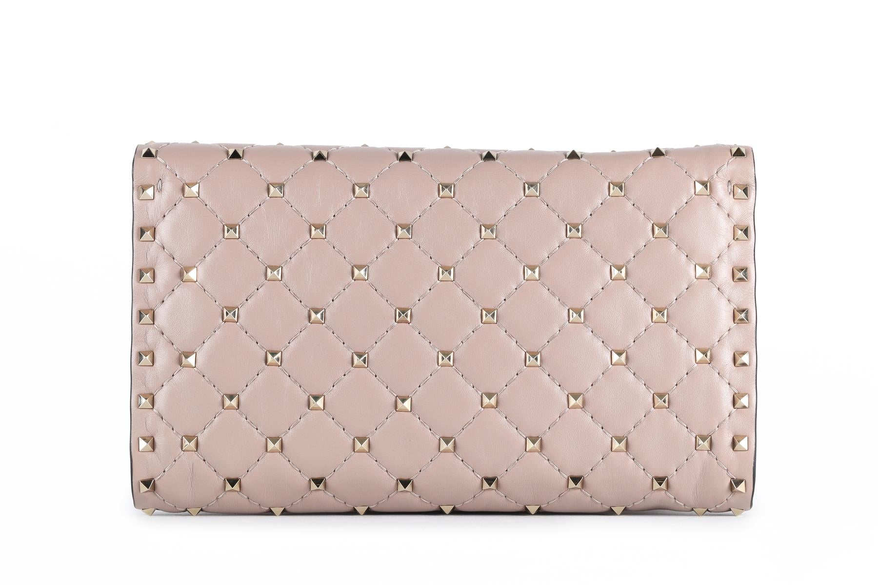 VALENTINO GARAVANI PINK ROCKSTUD LEATHER SHOULDER BAG