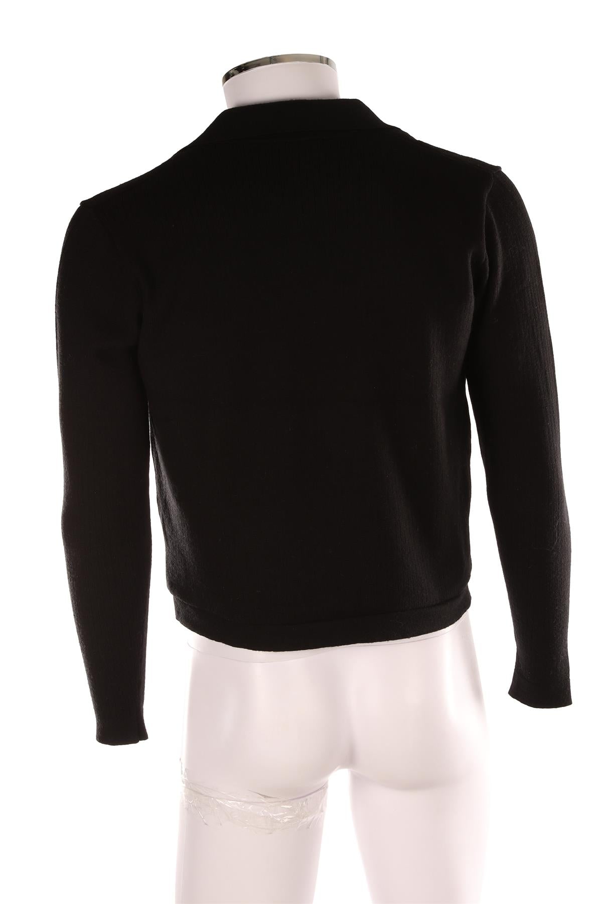 SECOND LAYER BLACK MEN'S WOOL CARDIGAN SMALL