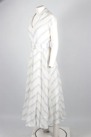 GÜL HÜRGEL WHITE LINEN MAXI DRESS MEDIUM