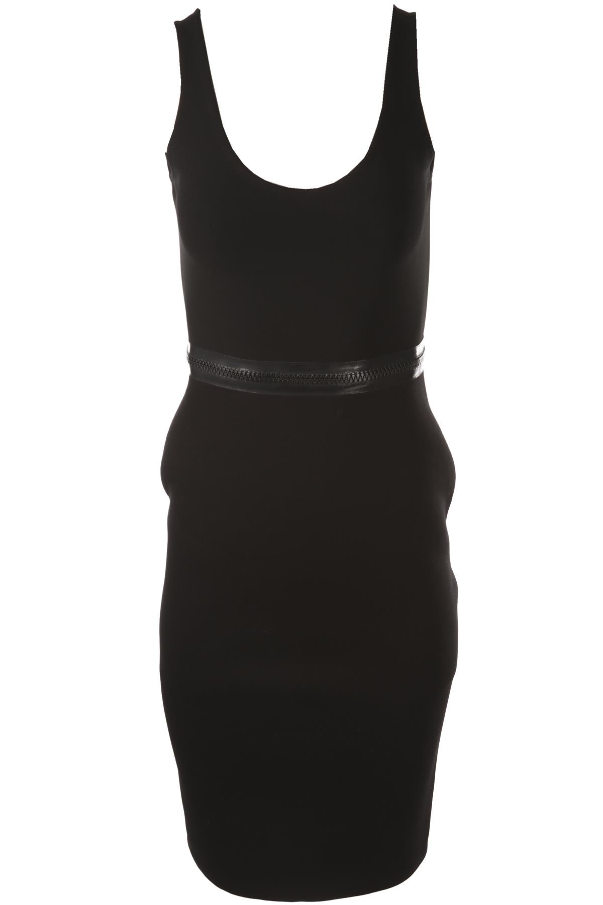 BLACK SCUBA MIDI DRESS