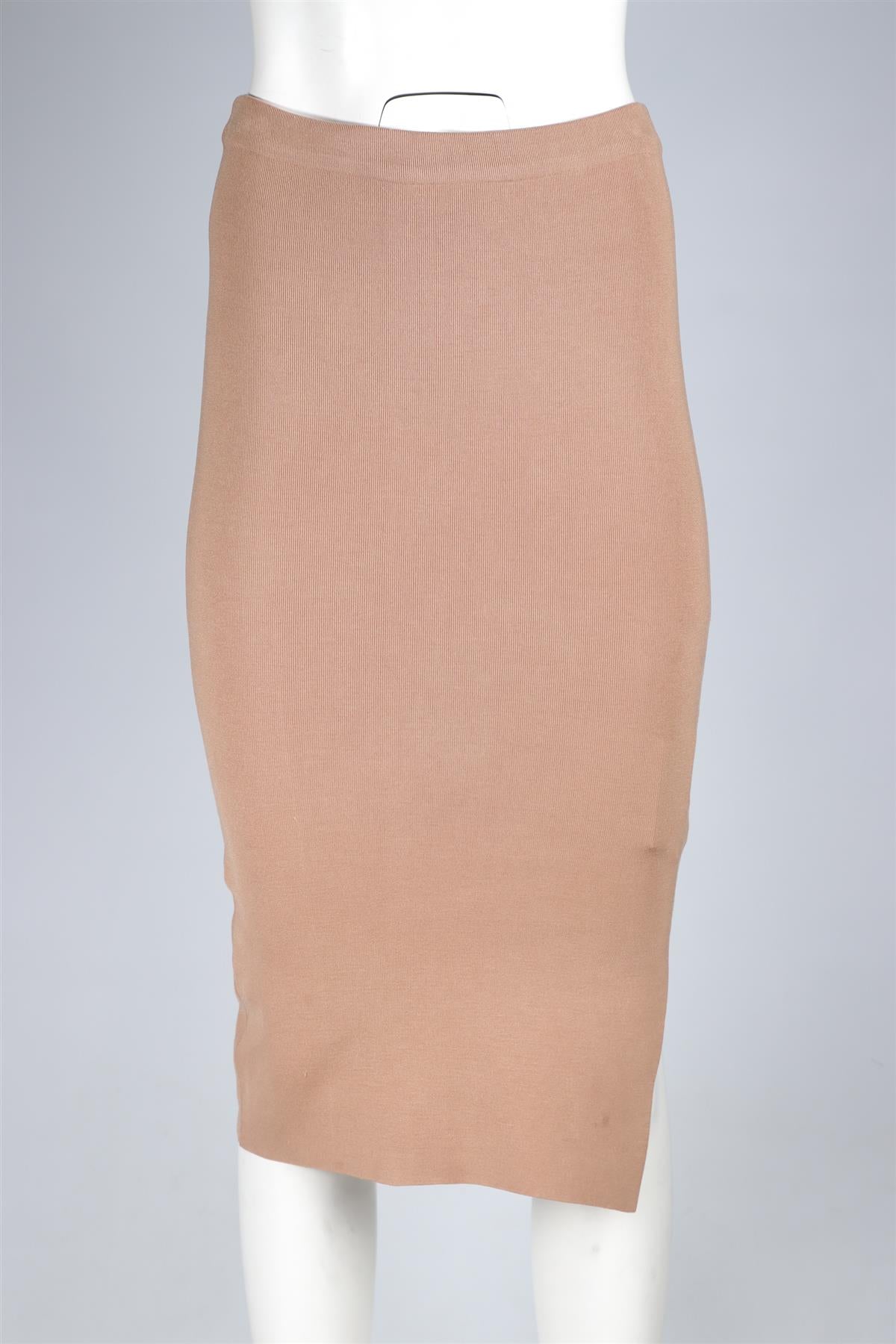 JOSEPH BEIGE SILK MIDI SKIRT XSMALL