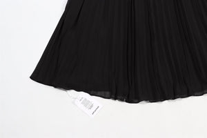 SELF-PORTRAIT BLACK PLEATED CHIFFON MIDI SKIRT UK 4