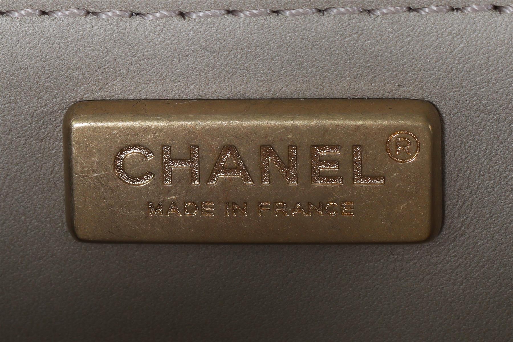 CHANEL GOLD 2014 BOY MEDIUM PYTHON AND LEATHER SHOULDER BAG