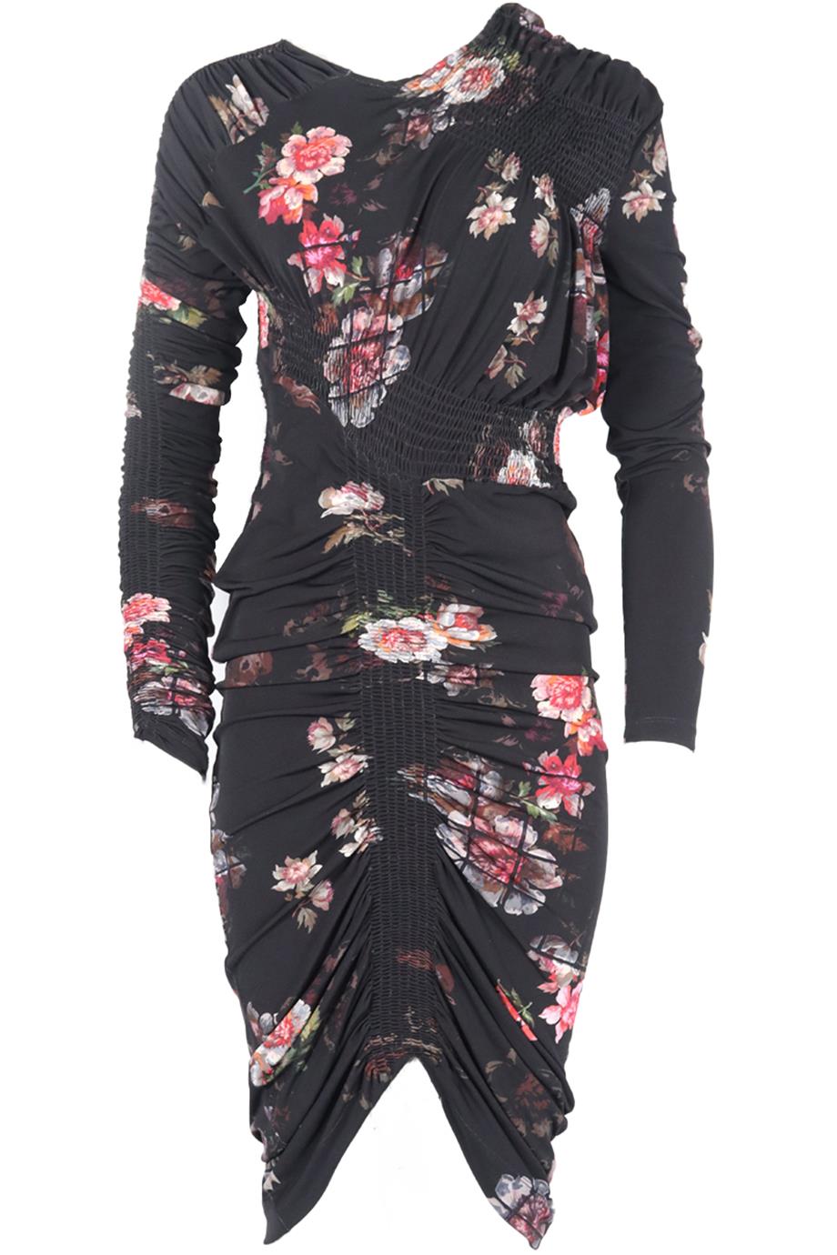 PREEN BY THORNTON BREGAZZI RENE FLORAL RUCHED DRESS MEDIUM