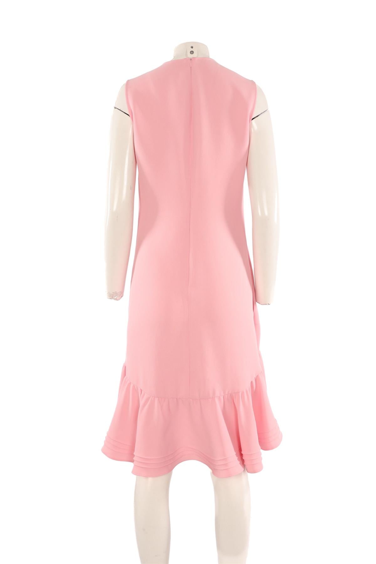 VICTORIA VICTORIA BECKHAM PINK CREPE MIDI DRESS UK 10