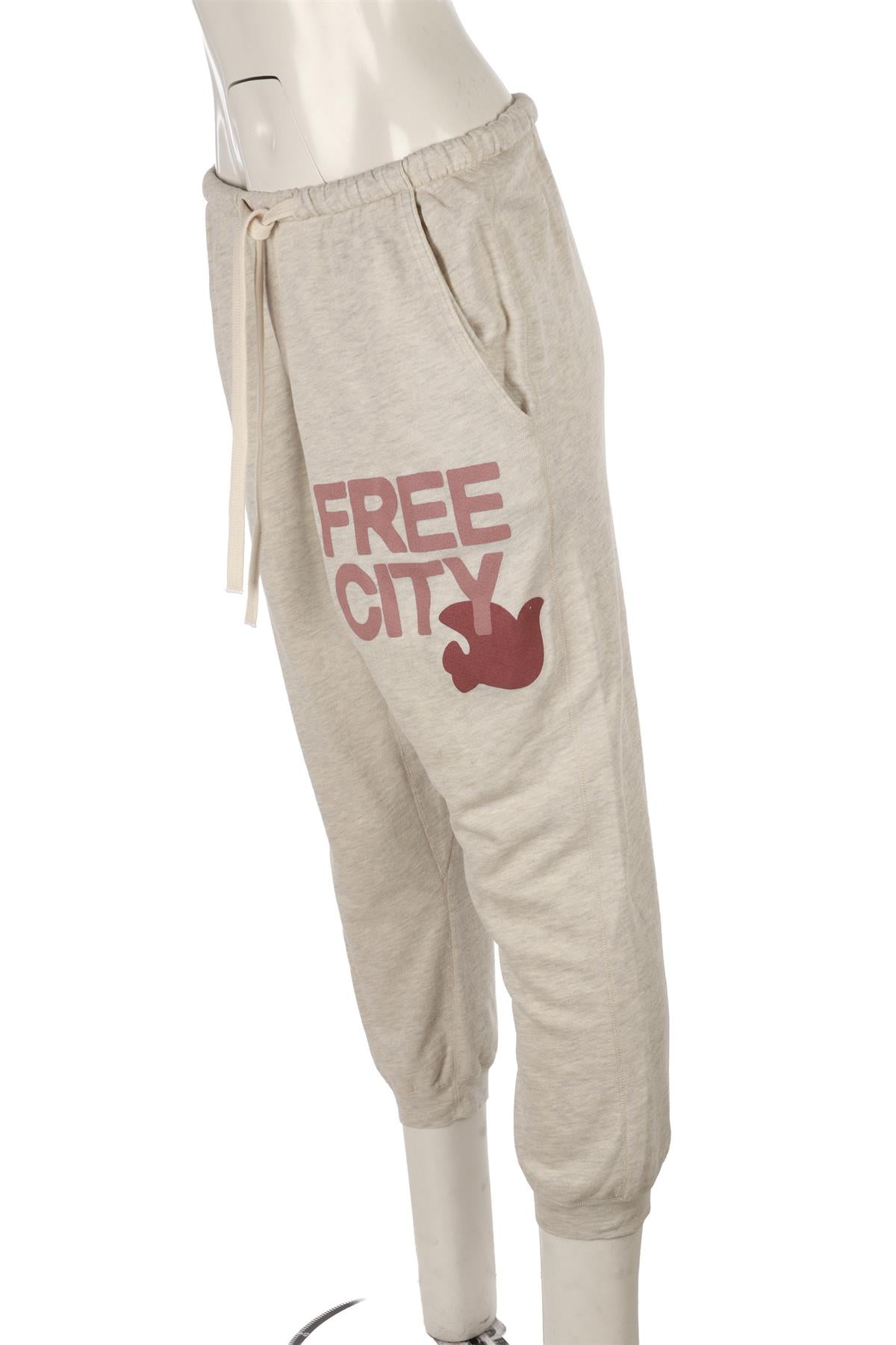 FREE CITY GREY COTTON TRACK PANTS XSMALL