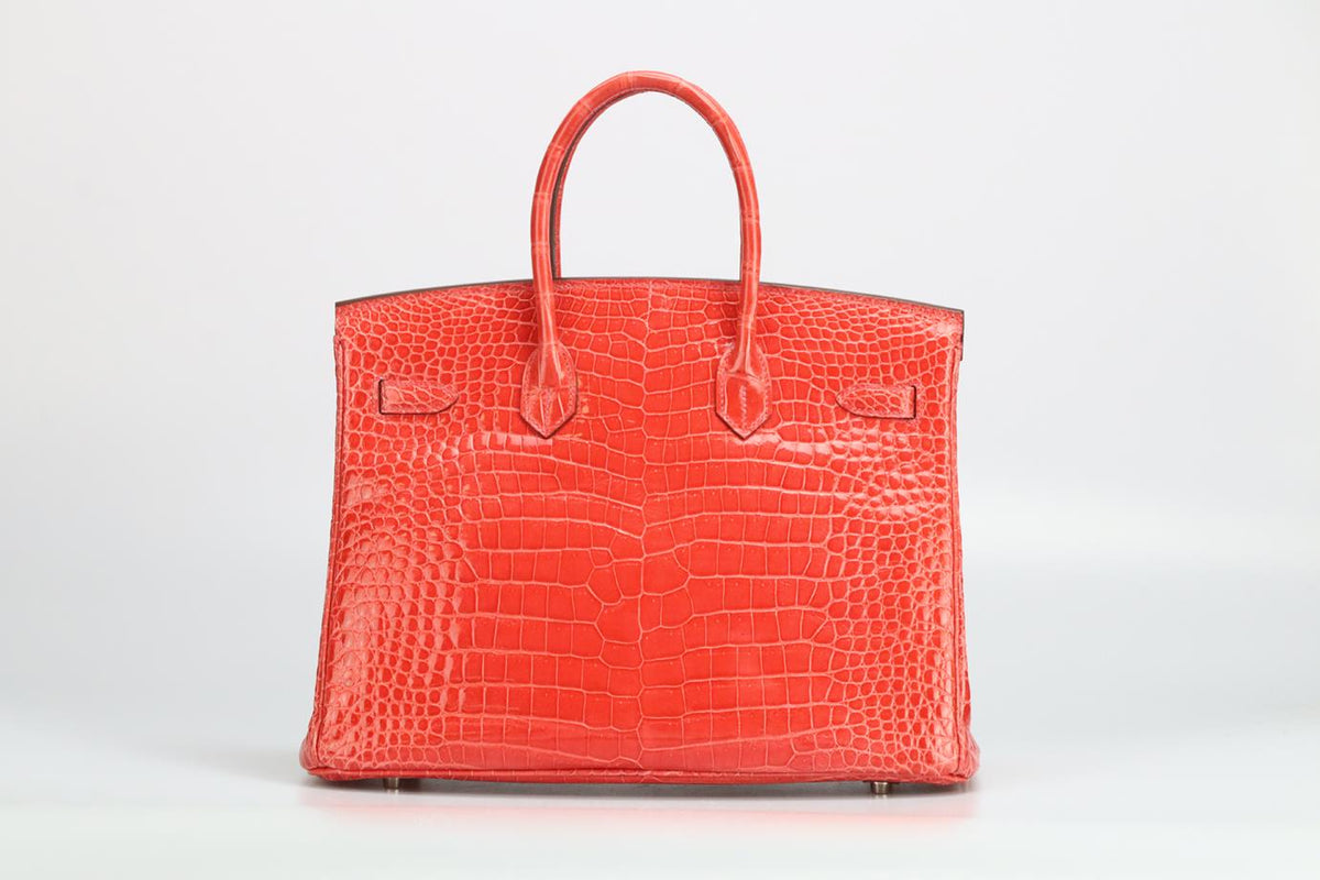 HERMÈS 2011 BIRKIN 35CM SHINY POROSUS CROCODILE LEATHER BAG