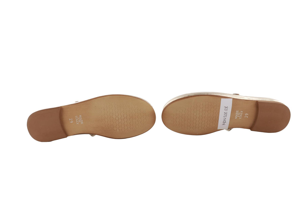 MONNALISA GOLD KIDS GIRLS BALLET FLATS EU 29 UK 11 US 12
