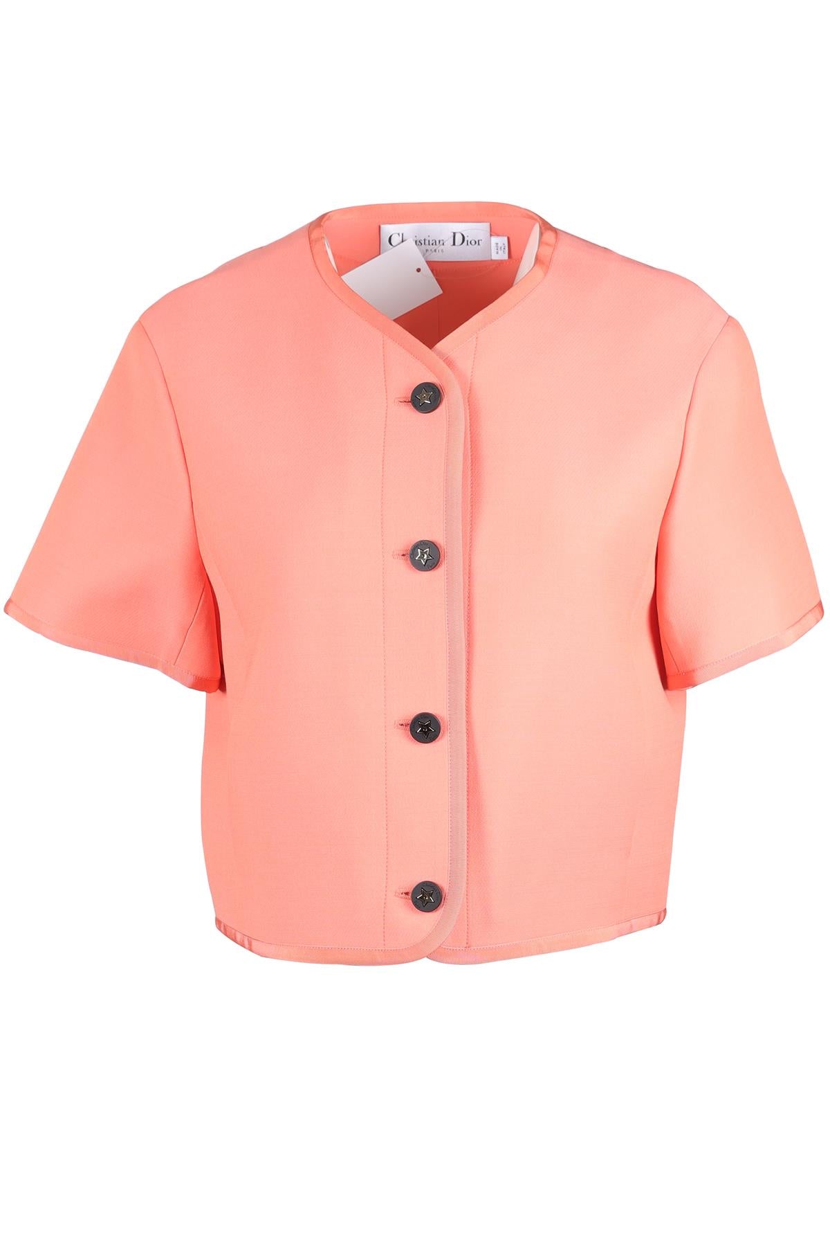 CHRISTIAN DIOR PINK WOOL JACKET FR 38 UK 10
