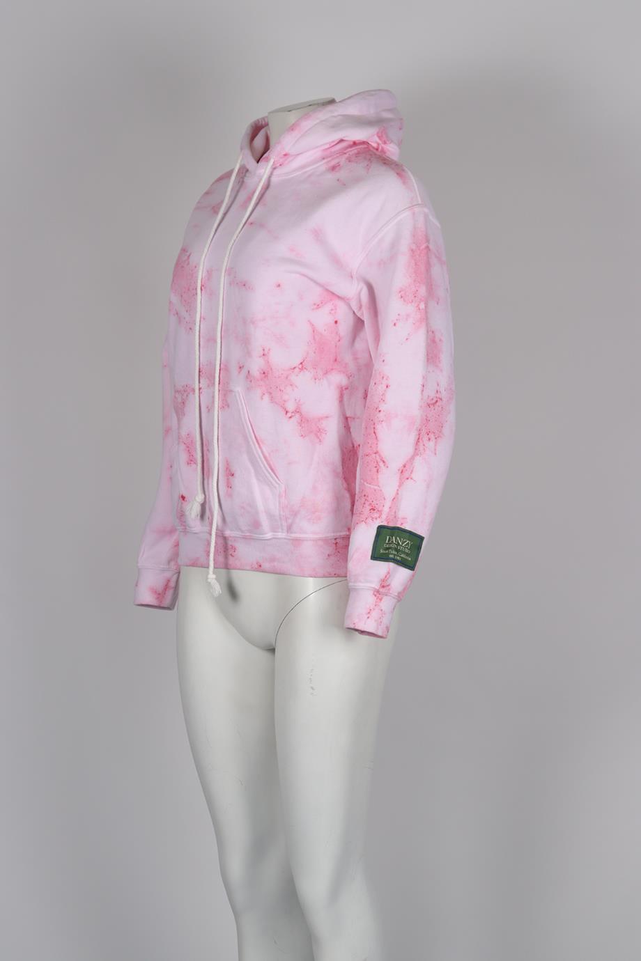 DANZY TIE DYED COTTON JERSEY HOODIE SMALL